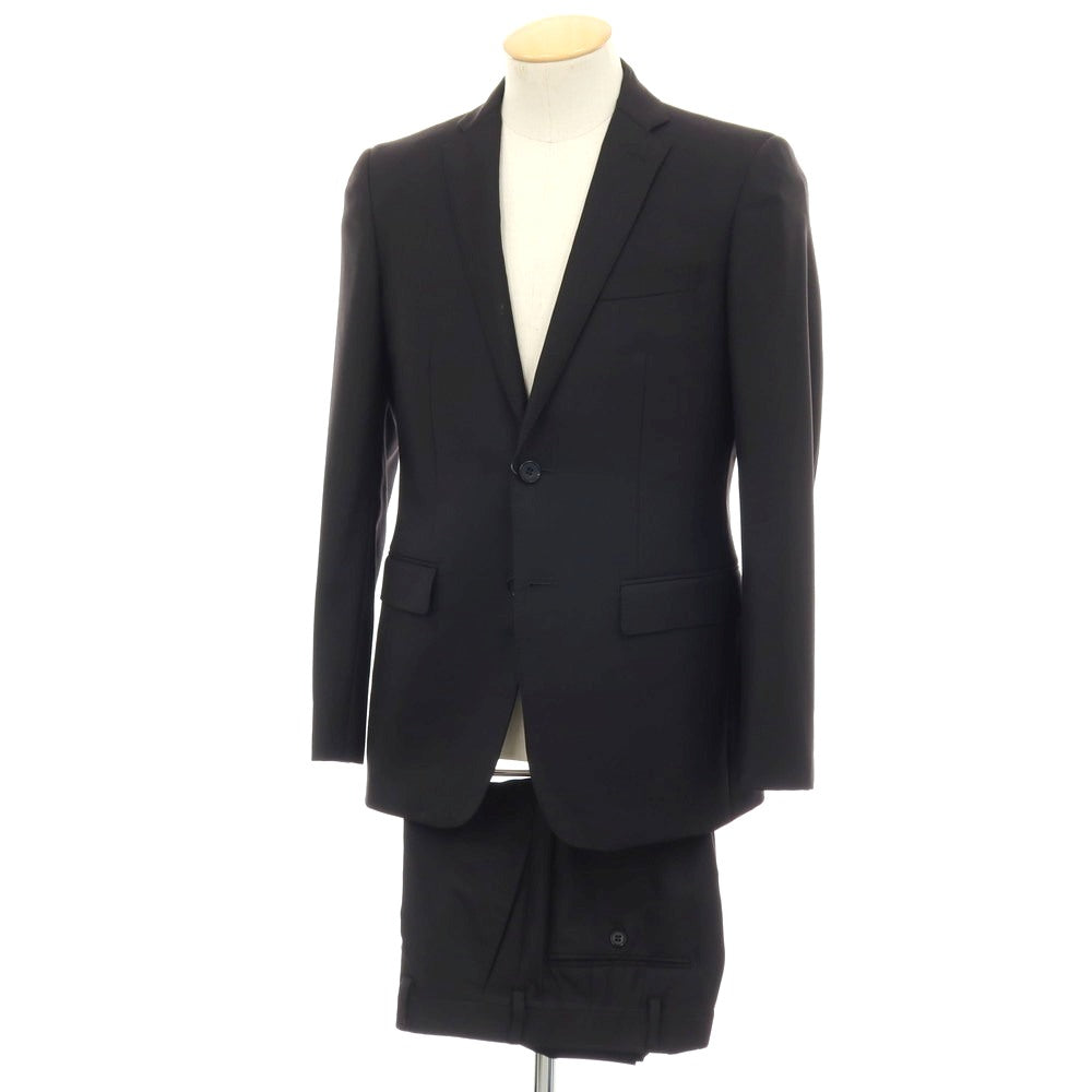 【中古】ニューヨーカー NEWYORKER ウール 2つボタンスーツ ブラック【サイズYA4/73】【 状態ランクC 】【 メンズ 】[BPD]