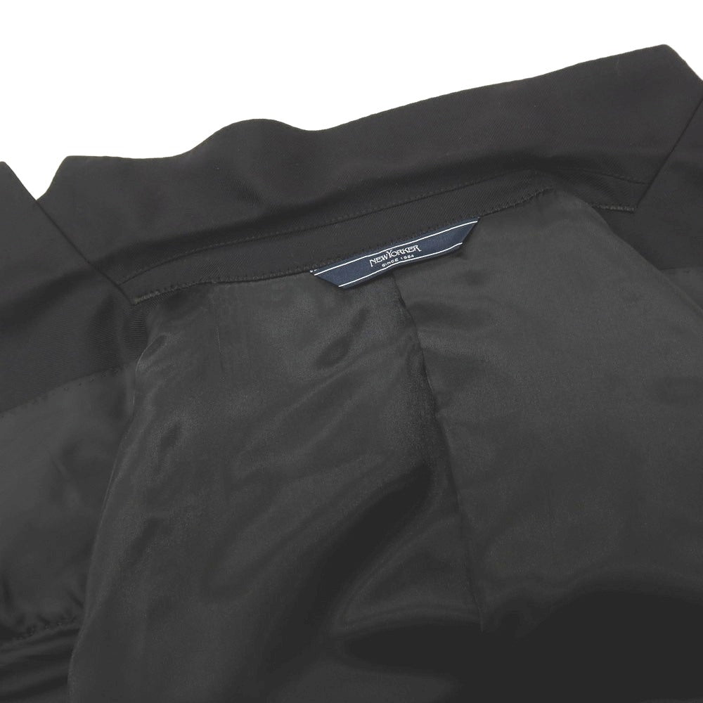 【中古】ニューヨーカー NEWYORKER ウール 2つボタンスーツ ブラック【サイズYA4/73】【 状態ランクC 】【 メンズ 】[BPD]