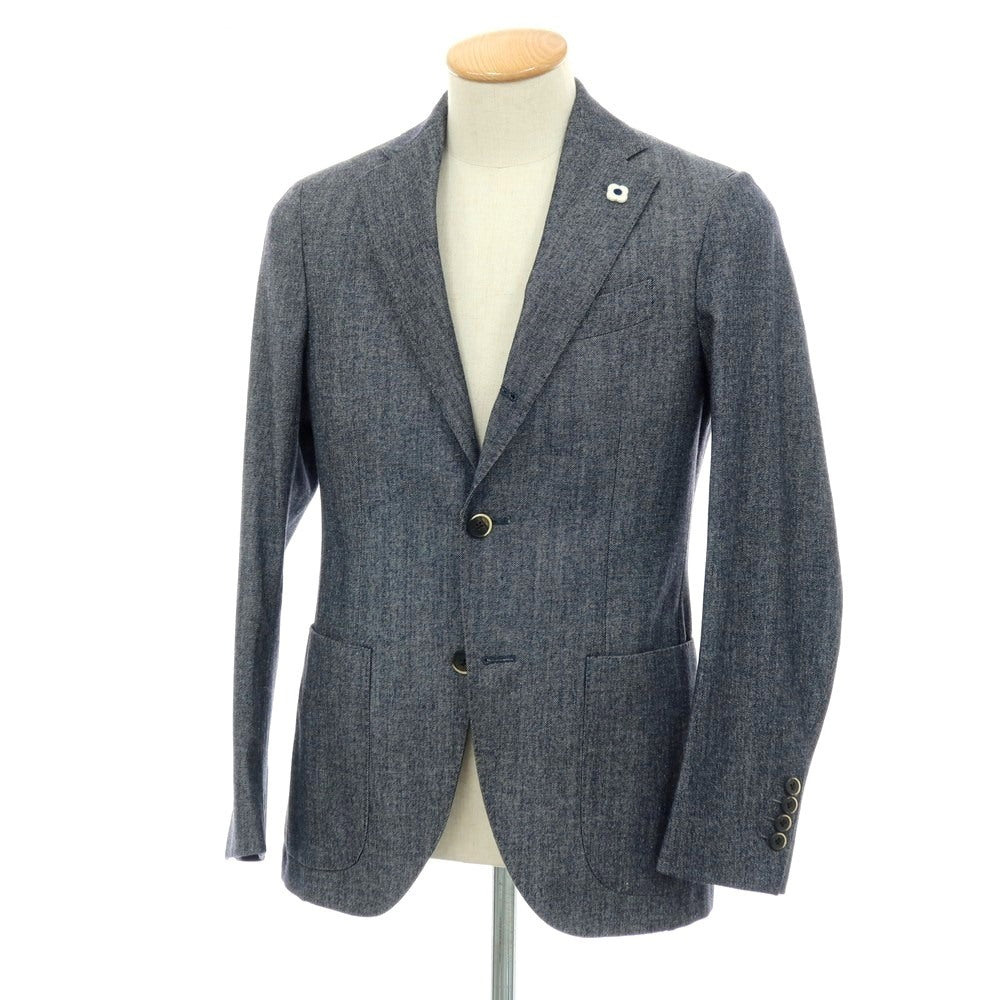 【中古】ラルディーニ LARDINI コットンウール 3B カジュアルジャケット ネイビー系【サイズ42】【 状態ランクB 】【 メンズ 】