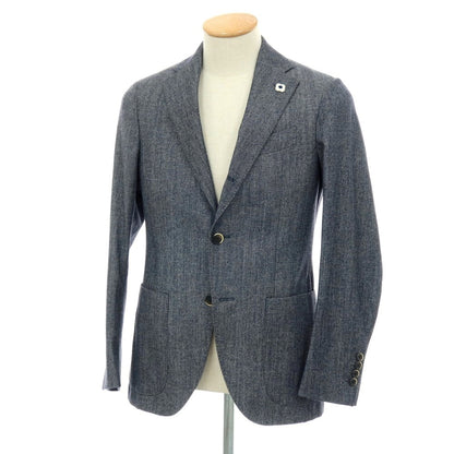 【中古】ラルディーニ LARDINI コットンウール 3B カジュアルジャケット ネイビー系【サイズ42】【 状態ランクB 】【 メンズ 】