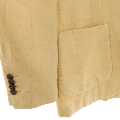 【中古】ラルディーニ LARDINI コットンリネンナイロン チェック 3B カジュアルジャケット ベージュ【サイズ42】【 状態ランクB 】【 メンズ 】