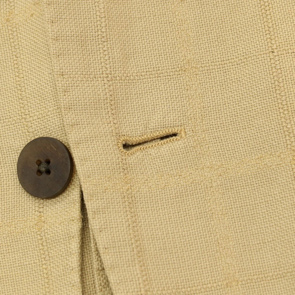 【中古】ラルディーニ LARDINI コットンリネンナイロン チェック 3B カジュアルジャケット ベージュ【サイズ42】【 状態ランクB 】【 メンズ 】