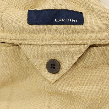 【中古】ラルディーニ LARDINI コットンリネンナイロン チェック 3B カジュアルジャケット ベージュ【サイズ42】【 状態ランクB 】【 メンズ 】