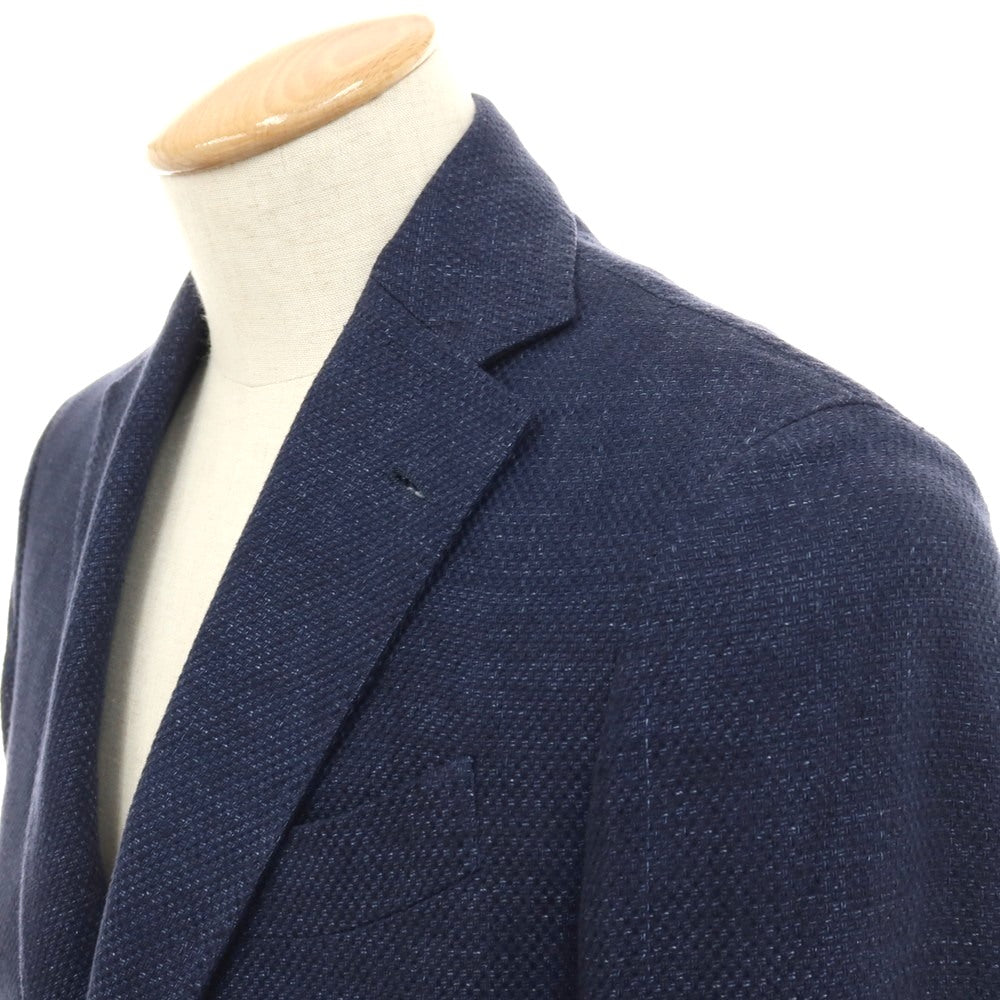【中古】ラルディーニ LARDINI リネンコットン 3B カジュアルジャケット ネイビー【サイズ42】【 状態ランクB 】【 メンズ 】