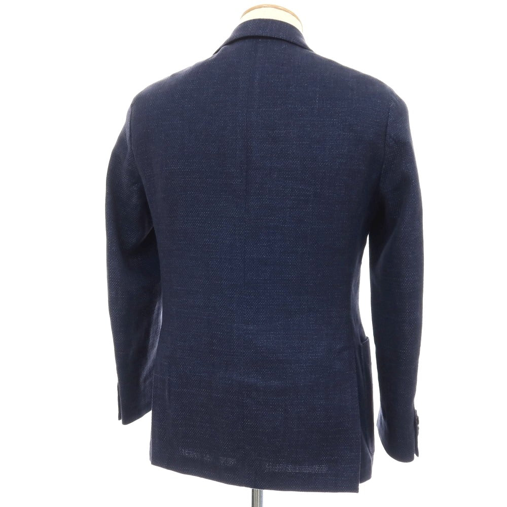 【中古】ラルディーニ LARDINI リネンコットン 3B カジュアルジャケット ネイビー【サイズ42】【 状態ランクB 】【 メンズ 】