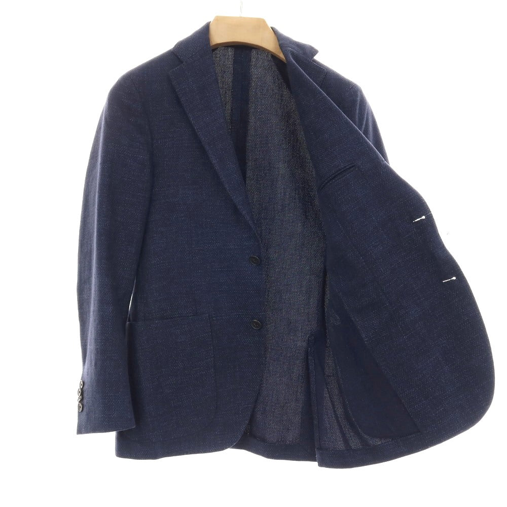 【中古】ラルディーニ LARDINI リネンコットン 3B カジュアルジャケット ネイビー【サイズ42】【 状態ランクB 】【 メンズ 】