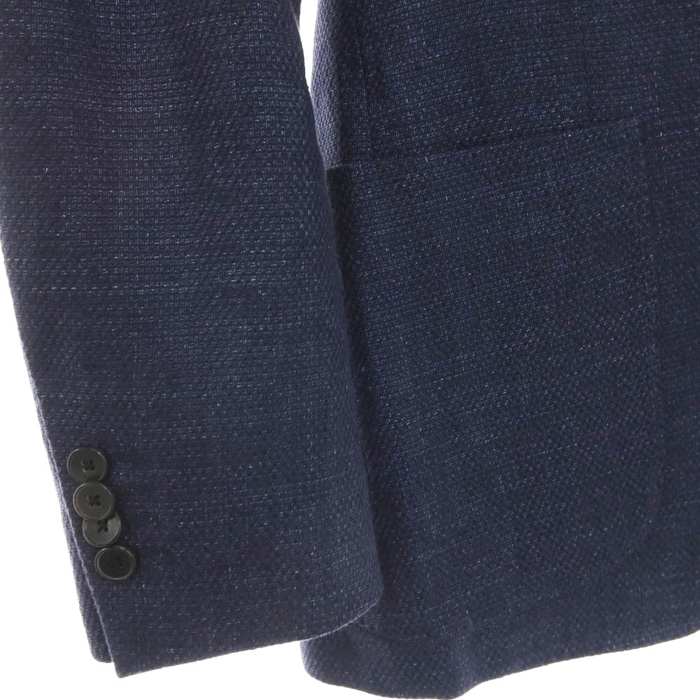 【中古】ラルディーニ LARDINI リネンコットン 3B カジュアルジャケット ネイビー【サイズ42】【 状態ランクB 】【 メンズ 】