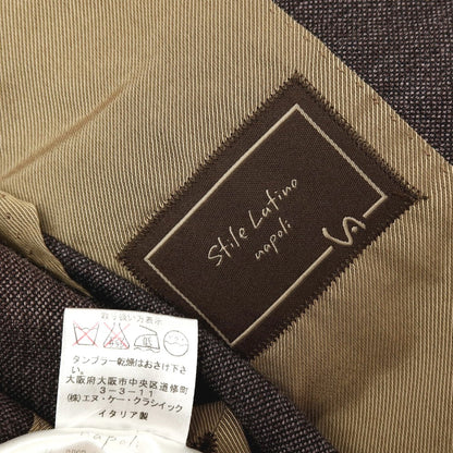 【SALE30%OFF/返品不可】【中古】スティレ ラティーノ STILE LATINO シルクリネン 3B カジュアルジャケット ブラウン系【 サイズ44 】【 状態ランクD 】【 メンズ 】