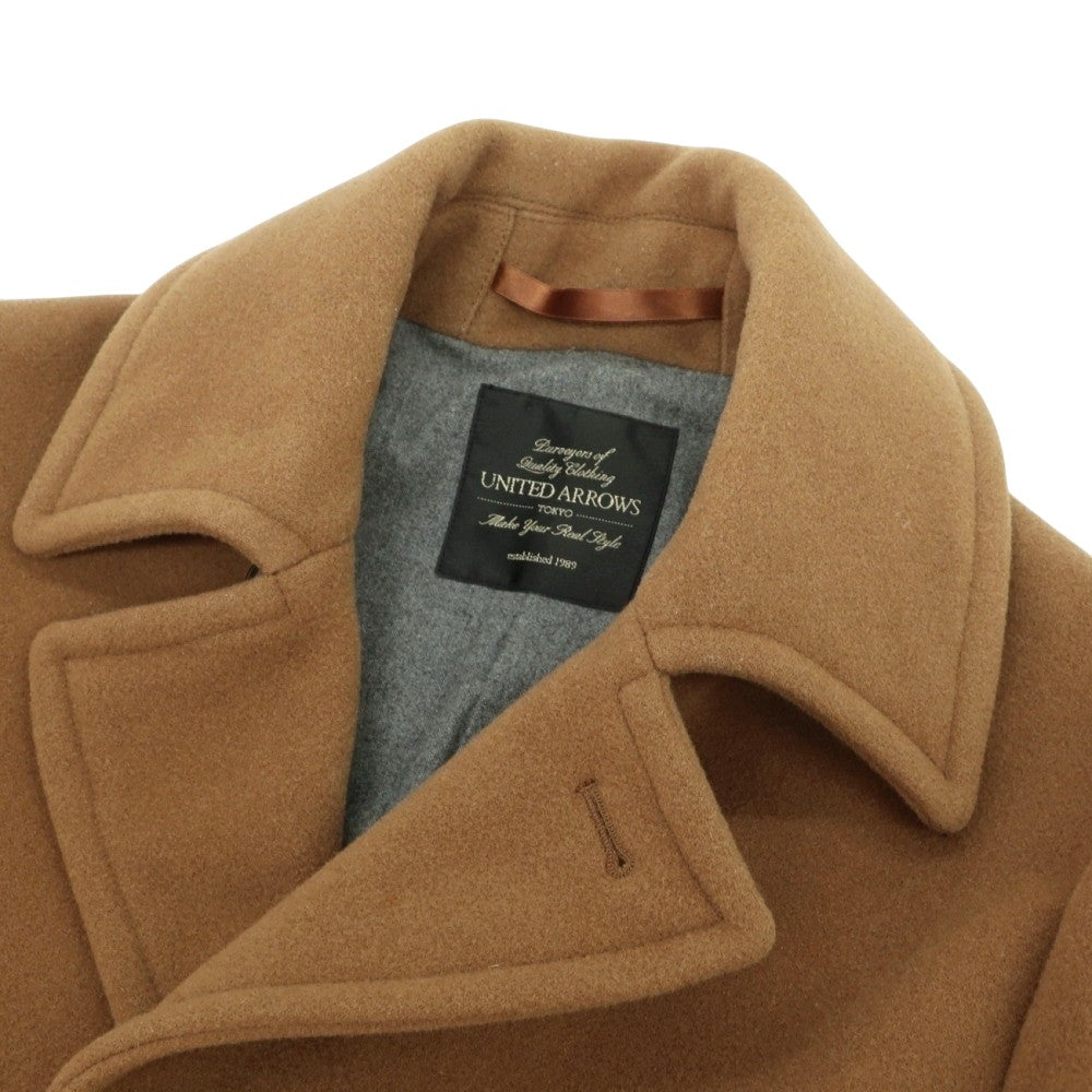 【中古】ユナイテッドアローズ UNITED ARROWS ウール メルトン シングル ピーコート キャメル系【サイズＳ】【 状態ランクC 】【 メンズ 】