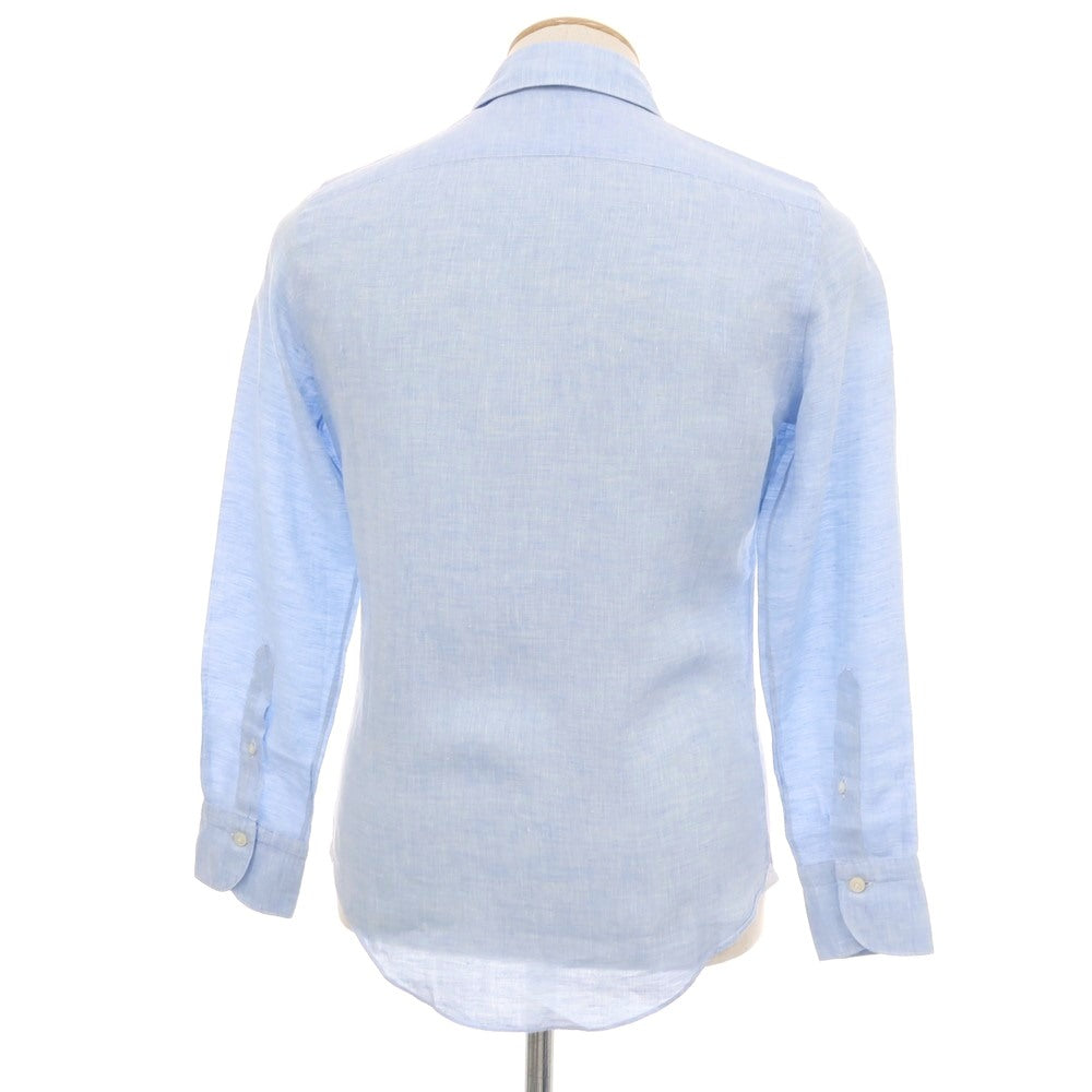 【中古】フィナモレ Finamore リネン ホリゾンタルカラー カジュアルシャツ ライトブルー【 36 】【 状態ランクB 】【 メンズ 】 []