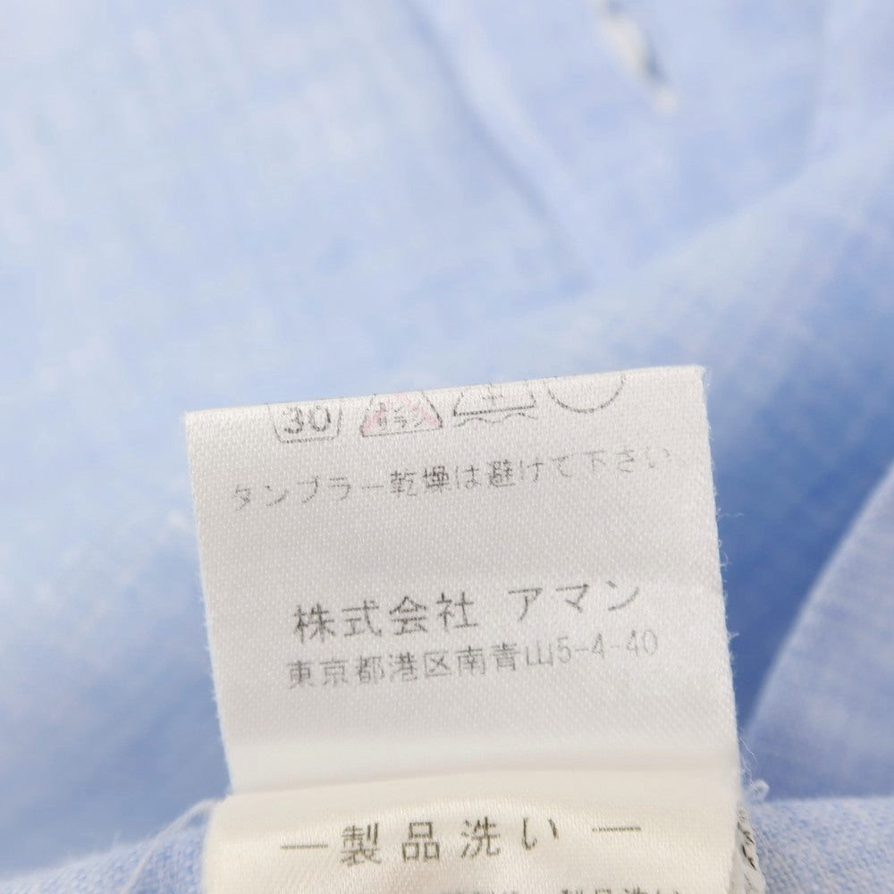【中古】フィナモレ Finamore リネン ホリゾンタルカラー カジュアルシャツ ライトブルー【 36 】【 状態ランクB 】【 メンズ 】 []