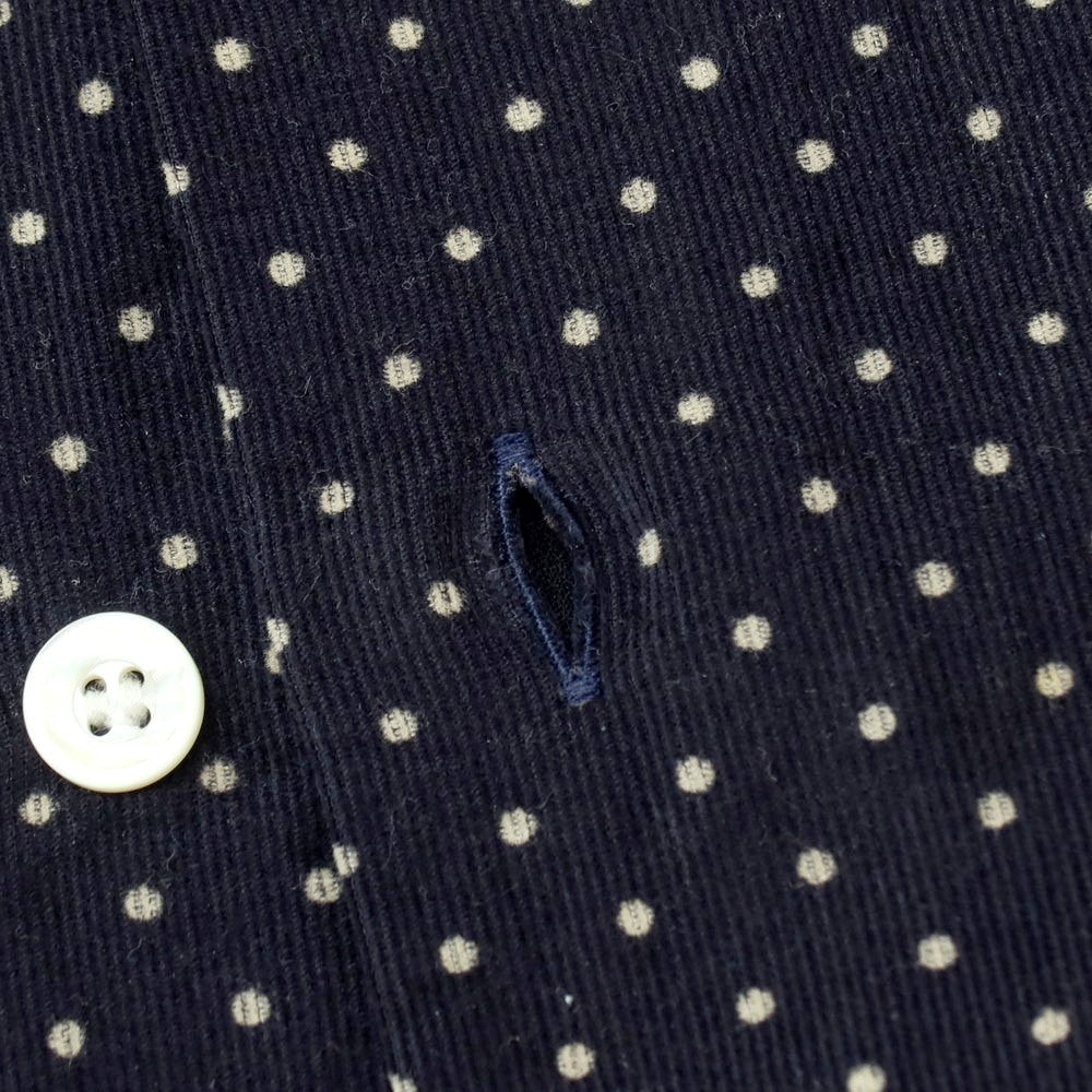 【中古】エリコフォルミコラ ERRICO FORMICOLA コットン 細畝コーデュロイ ドット ホリゾンタルカラー カジュアルシャツ ネイビー【サイズ37】【 状態ランクB 】【 メンズ 】