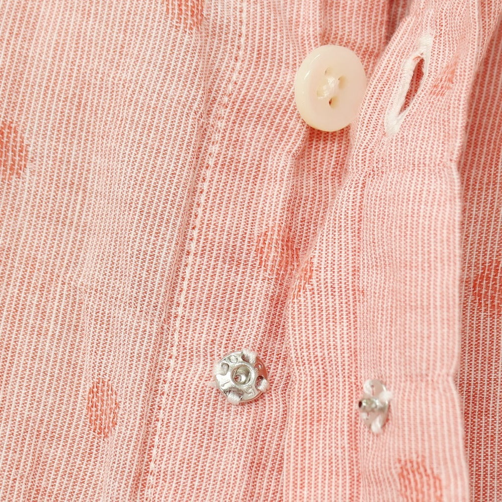 【中古】グランシャツ Glanshirt コットンポリエステル ドット ジャカード セミワイドカラー カジュアルシャツ ピンク系【サイズ37】【 状態ランクB 】【 メンズ 】[CPD]
