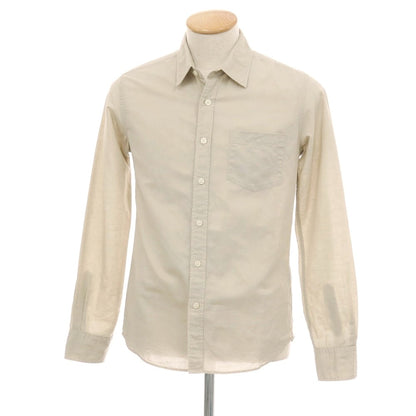 【中古】ナノユニバース nano universe コットンリネン レギュラーカラー カジュアルシャツ ベージュ【サイズＳ】【 状態ランクB 】【 メンズ 】