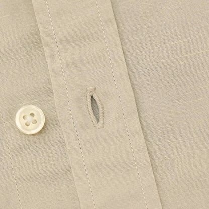 【中古】ナノユニバース nano universe コットンリネン レギュラーカラー カジュアルシャツ ベージュ【サイズＳ】【 状態ランクB 】【 メンズ 】