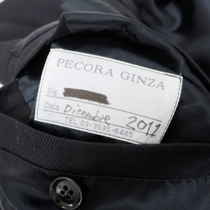 【中古】ペコラ 銀座 PECORA GINZA ウール系 カルゼ チェスターフィールドコート ネイビー【サイズ表記なし（S位）】【 状態ランクC 】【 メンズ 】