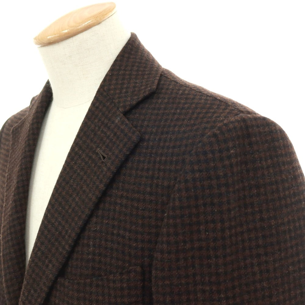 【中古】オラッツィオ ルチアーノ Orazio Luciano ウール チェック 3B テーラードジャケット ブラウン【サイズ44】【 状態ランクD 】【 メンズ 】