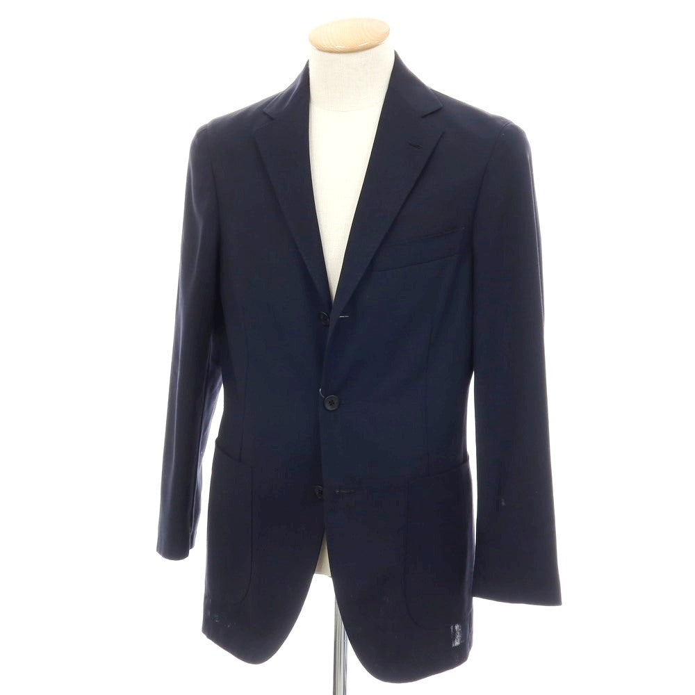 【中古】ベルベスト Belvest ウール 3B テーラードジャケット ネイビー【 サイズ42 】【 状態ランクD 】【 メンズ 】 [APD]