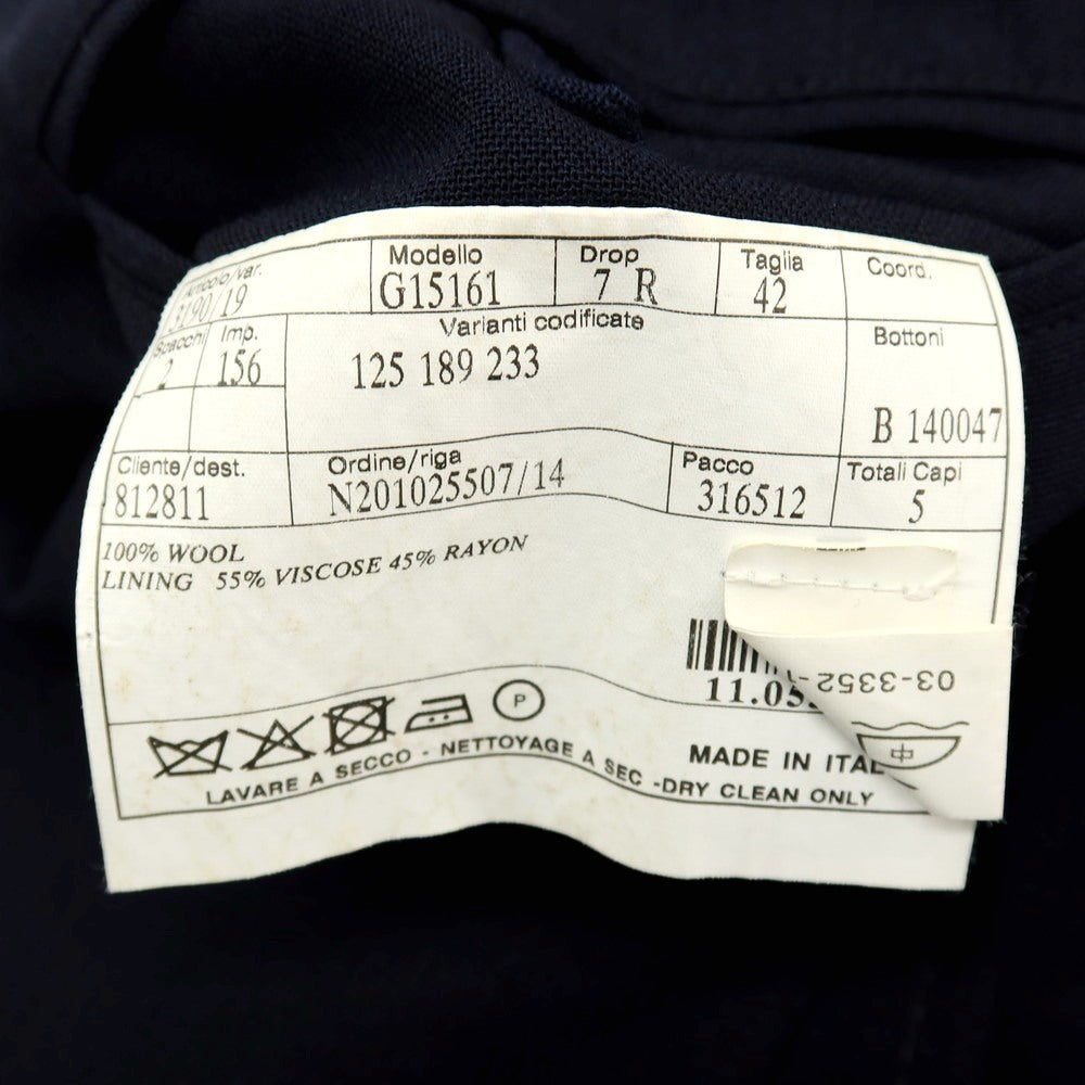 【中古】ベルベスト Belvest ウール 3B テーラードジャケット ネイビー【 サイズ42 】【 状態ランクD 】【 メンズ 】 [APD]