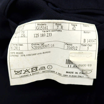 【中古】ベルベスト Belvest ウール 3B テーラードジャケット ネイビー【サイズ42】【 状態ランクD 】【 メンズ 】