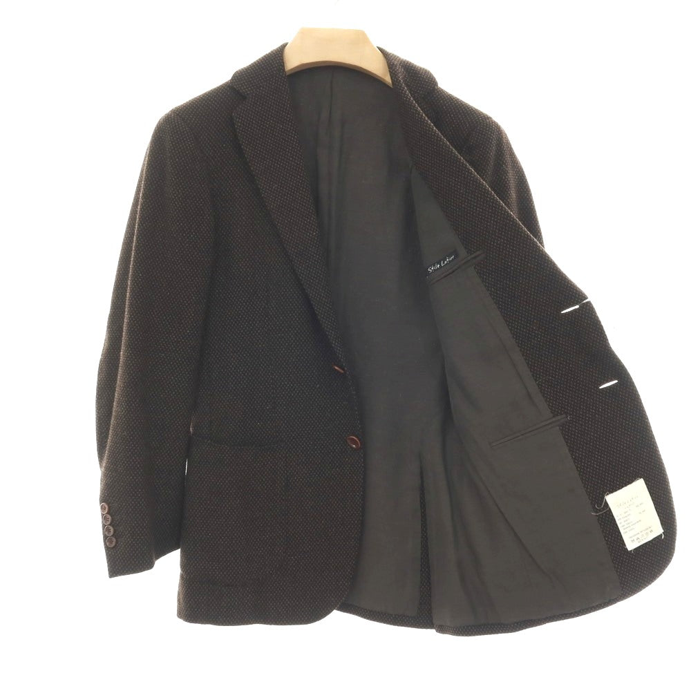 【中古】スティレ ラティーノ STILE LATINO VGUALD025 ウールカシミヤ 2B テーラードジャケット ブラウン【サイズ42】【 状態ランクD 】【 メンズ 】