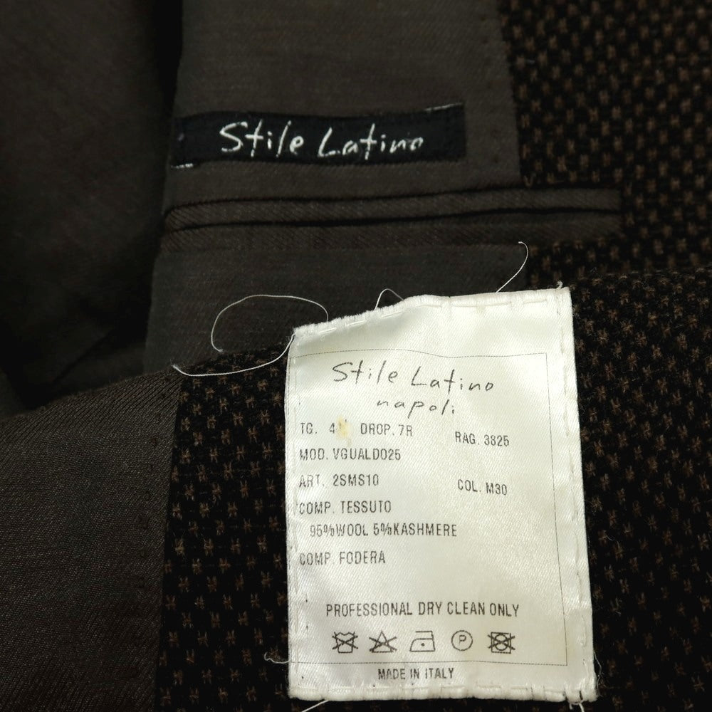 【中古】スティレ ラティーノ STILE LATINO VGUALD025 ウールカシミヤ 2B テーラードジャケット ブラウン【サイズ42】【 状態ランクD 】【 メンズ 】