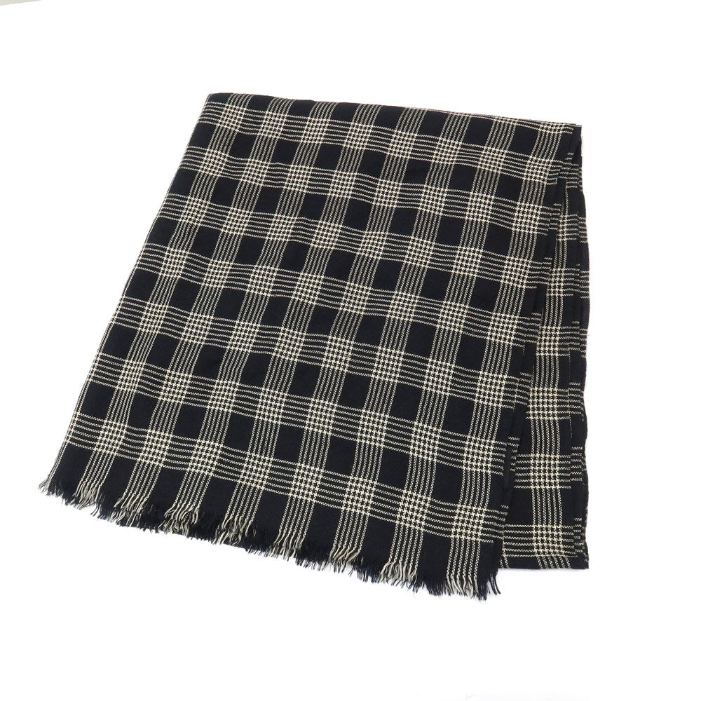 【中古】トムフォード TOM FORD カシミヤシルク チェック 大判 ストール ブラックxベージュ【 状態ランクC 】【 メンズ 】
