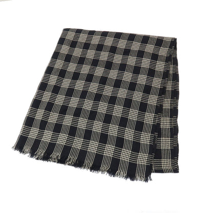 【中古】トムフォード TOM FORD カシミヤシルク チェック 大判 ストール ブラックxベージュ【 状態ランクC 】【 メンズ 】