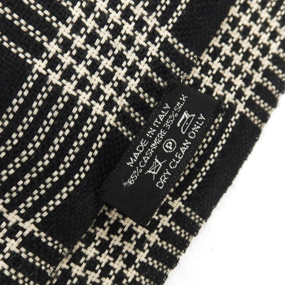 【中古】トムフォード TOM FORD カシミヤシルク チェック 大判 ストール ブラックxベージュ【 状態ランクC 】【 メンズ 】