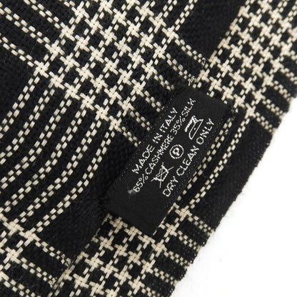 【中古】トムフォード TOM FORD カシミヤシルク チェック 大判 ストール ブラックxベージュ【 状態ランクC 】【 メンズ 】