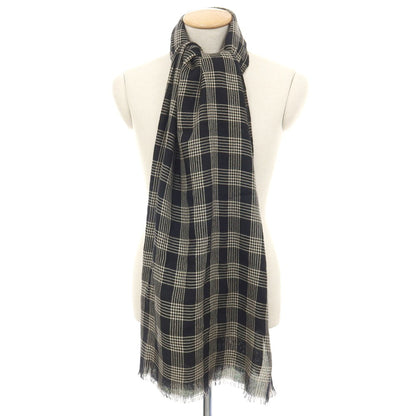 【中古】トムフォード TOM FORD カシミヤシルク チェック 大判 ストール ブラックxベージュ【 状態ランクC 】【 メンズ 】