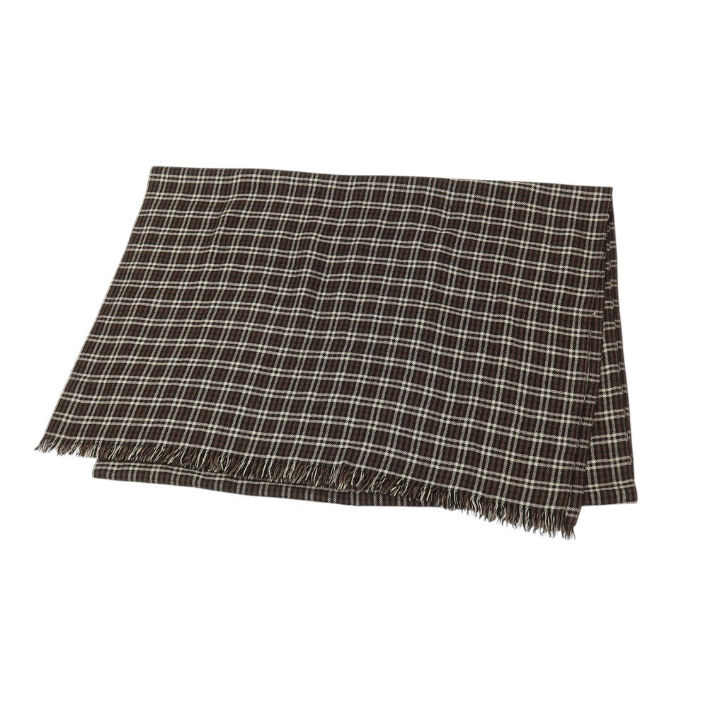 【中古】トムフォード TOM FORD カシミヤシルク チェック ストール ブラウンxベージュ【 状態ランクC 】【 メンズ 】