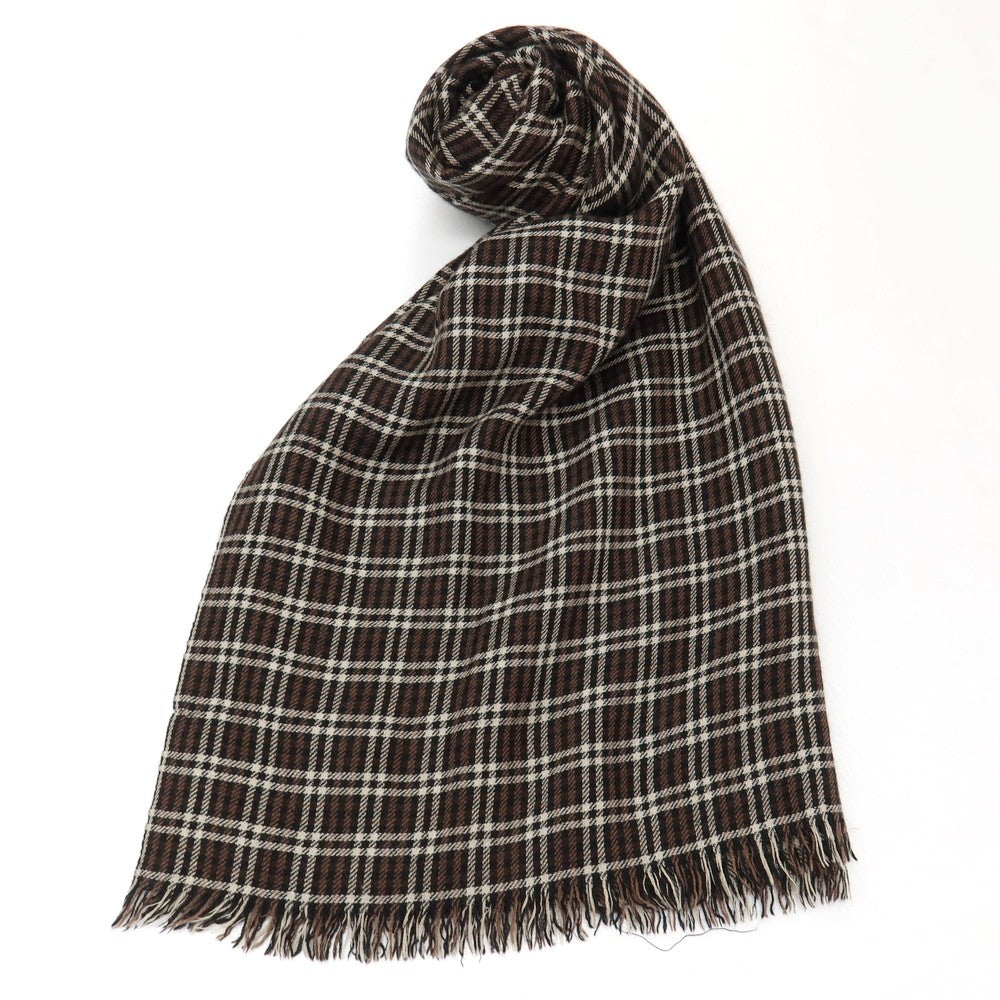 【中古】トムフォード TOM FORD カシミヤシルク チェック ストール ブラウンxベージュ【 状態ランクC 】【 メンズ 】