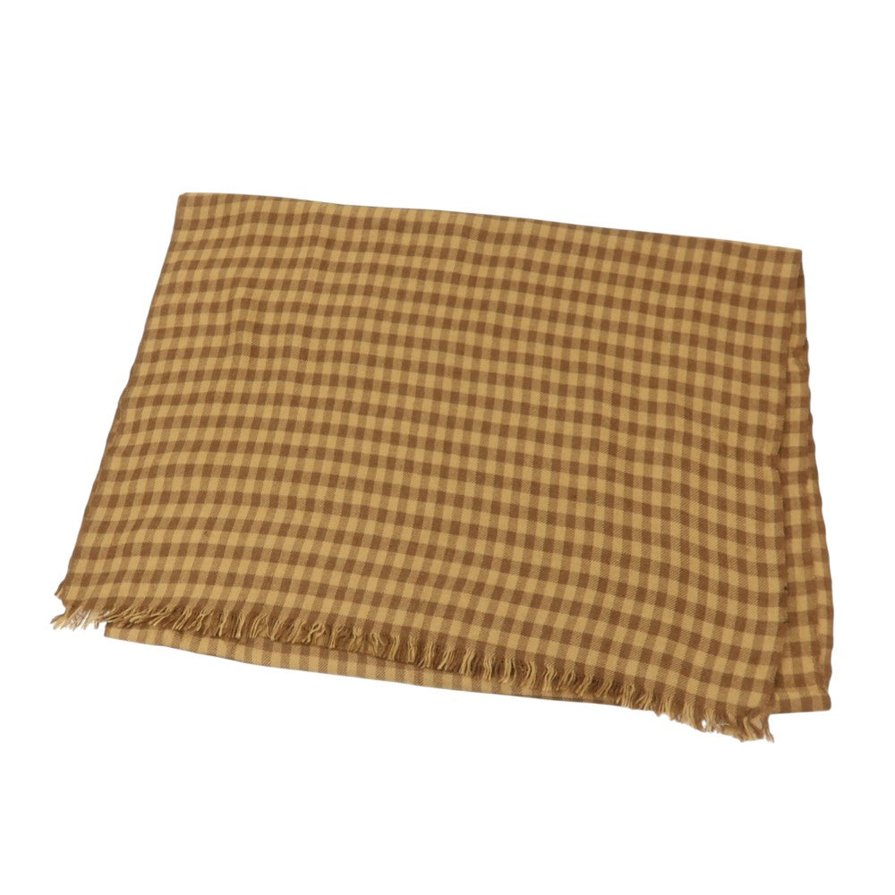 【中古】トムフォード TOM FORD カシミヤシルク チェック ストール キャメルブラウンxブラウン【 状態ランクC 】【 メンズ 】
