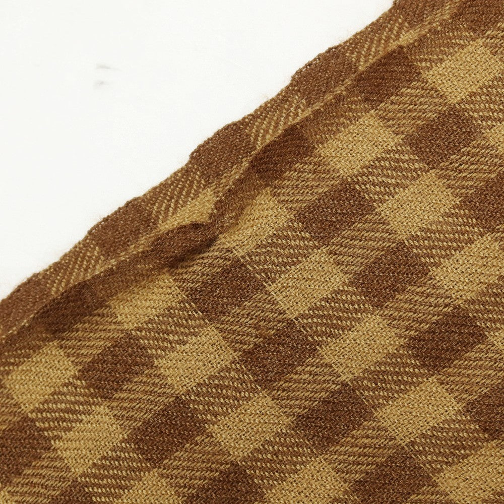 【中古】トムフォード TOM FORD カシミヤシルク チェック ストール キャメルブラウンxブラウン【 状態ランクC 】【 メンズ 】