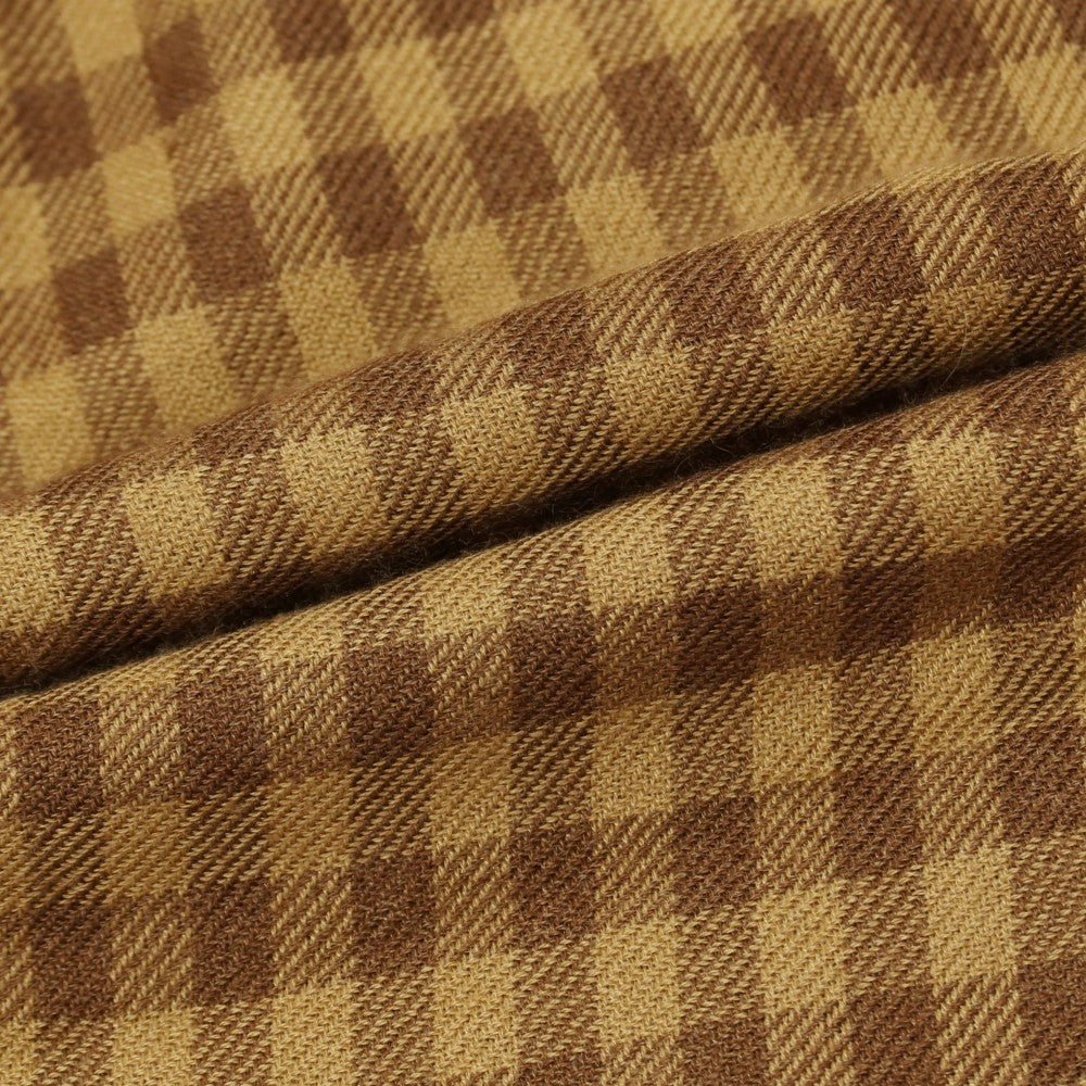 【中古】トムフォード TOM FORD カシミヤシルク チェック ストール キャメルブラウンxブラウン【 状態ランクC 】【 メンズ 】