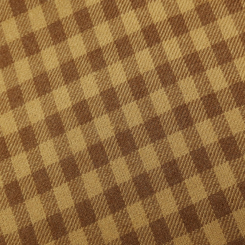 【中古】トムフォード TOM FORD カシミヤシルク チェック ストール キャメルブラウンxブラウン【 状態ランクC 】【 メンズ 】