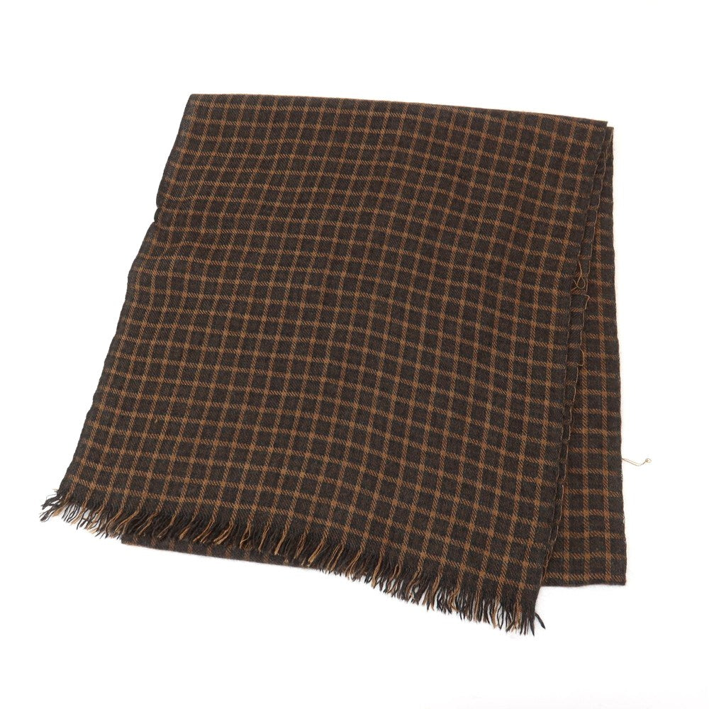 【中古】トムフォード TOM FORD カシミヤシルク チェック ストール ブラックxブラウン【 状態ランクC 】【 メンズ 】