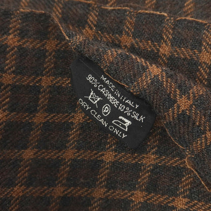 【中古】トムフォード TOM FORD カシミヤシルク チェック ストール ブラックxブラウン【 状態ランクC 】【 メンズ 】