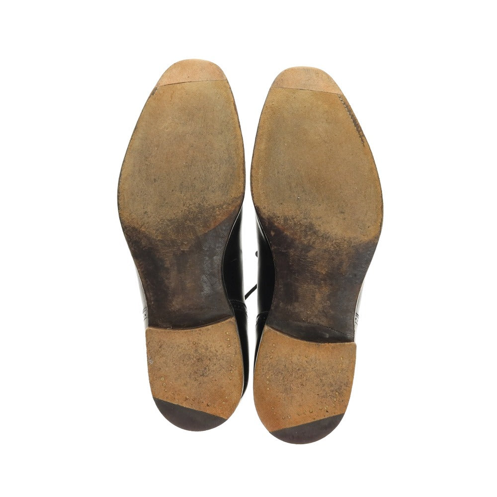 【中古】エドワードグリーン EDWARD GREEN LICHFIELD カーフ レザー パンチドキャップ ドレスシューズ ブラック【サイズ7E】【 状態ランクC 】【 メンズ 】