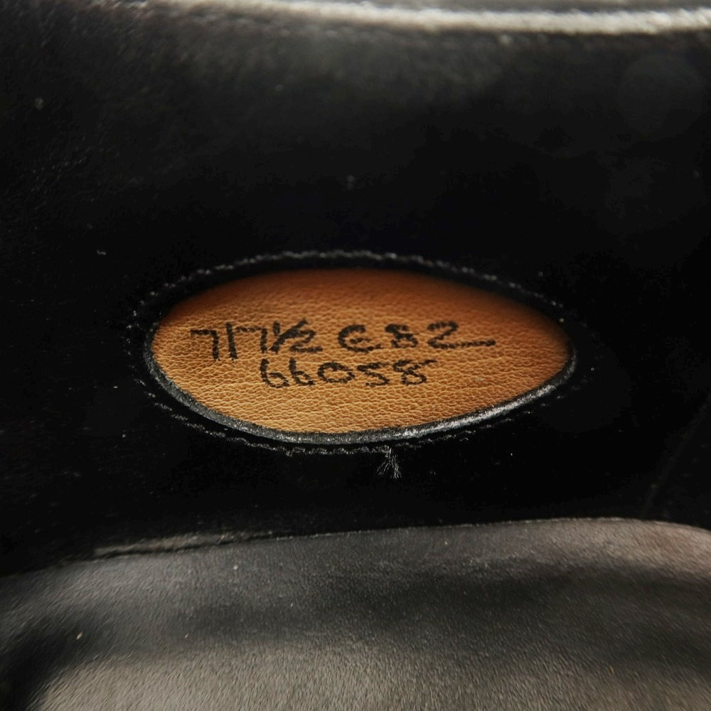 【中古】エドワードグリーン EDWARD GREEN LICHFIELD カーフ レザー パンチドキャップ ドレスシューズ ブラック【サイズ7E】【 状態ランクC 】【 メンズ 】