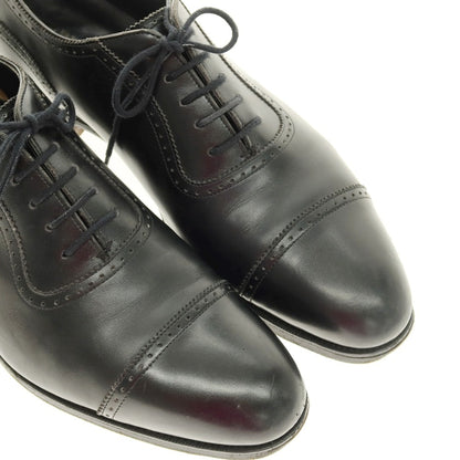 【中古】エドワードグリーン EDWARD GREEN LICHFIELD カーフ レザー パンチドキャップ ドレスシューズ ブラック【サイズ7E】【 状態ランクC 】【 メンズ 】