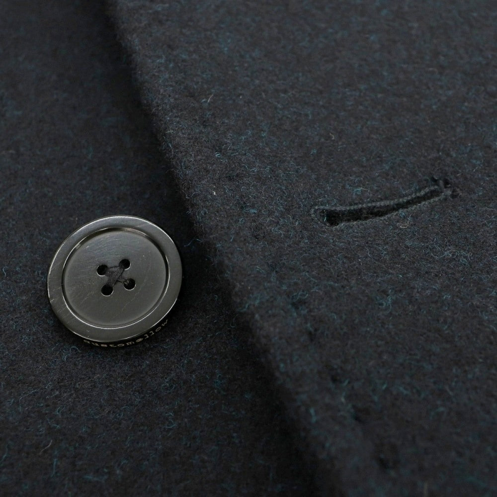 【中古】カスタムメロウ CUSTOMELLOW ウールナイロンカシミヤ メランジ チェスターフィールドコート チャコールネイビー系xブルー【サイズS】【 状態ランクA 】【 メンズ 】