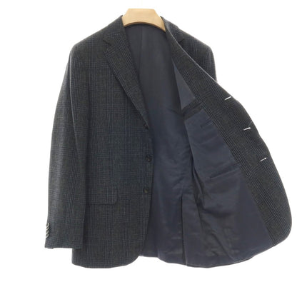 【中古】ボリオリ BOGLIOLI ウール チェック 3つボタンスーツ グレーxネイビー【サイズ48】【 状態ランクC 】【 メンズ 】