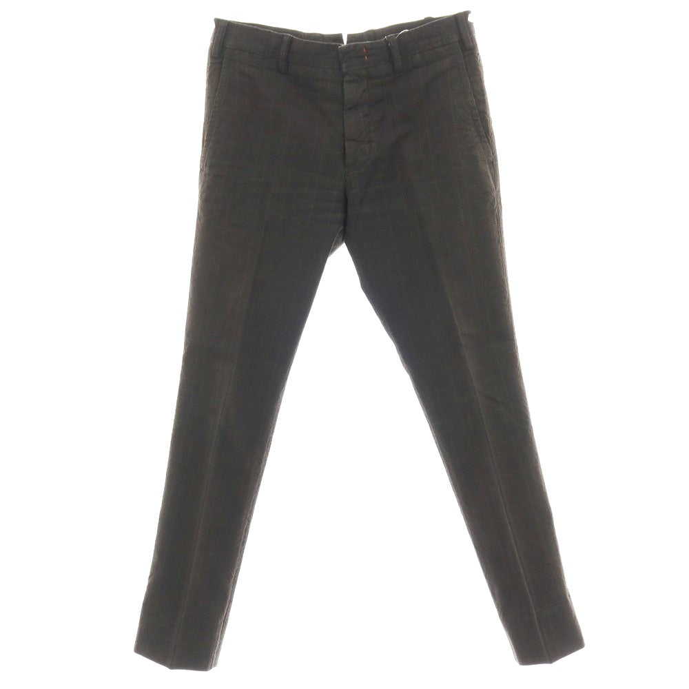 【中古】メトリコ METRICO コットン チェック カジュアルスラックスパンツ カーキ【サイズ48】【 状態ランクC 】【 メンズ 】