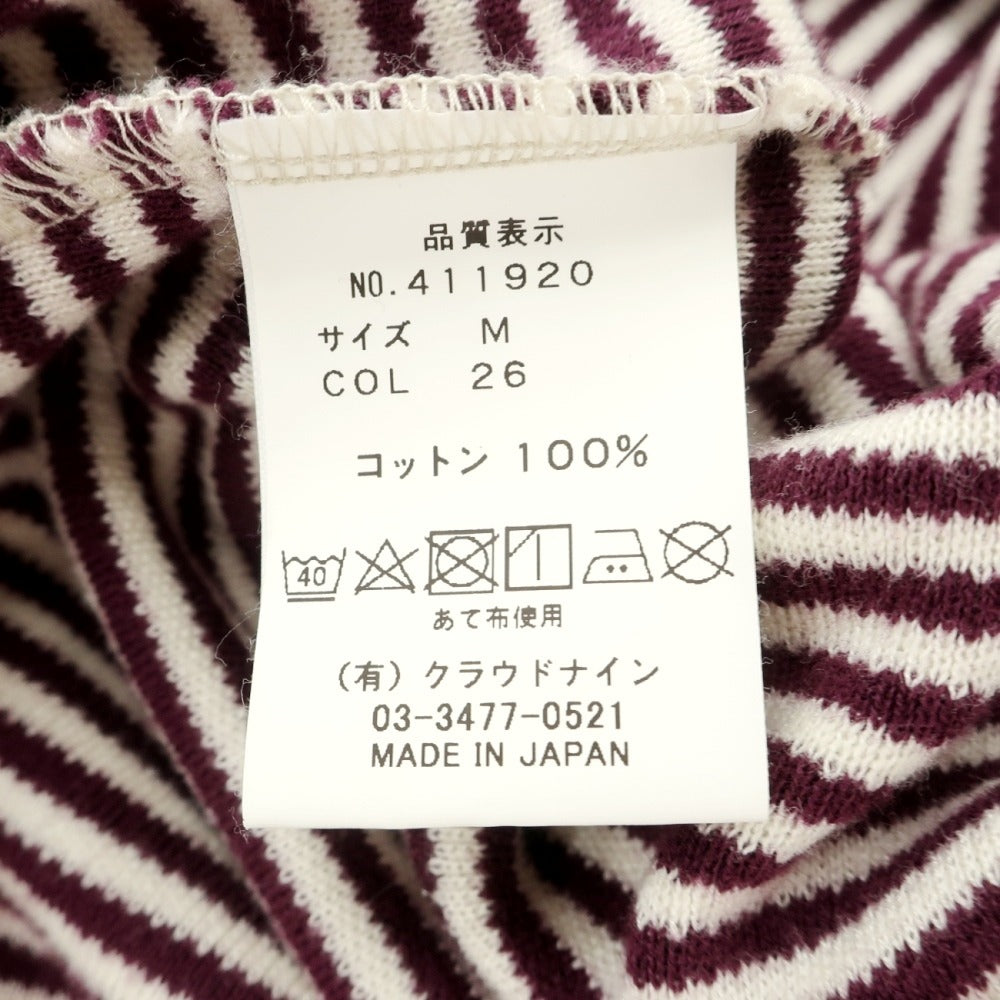 【中古】ハバーサック HAVERSACK コットン ボーダー ハイネック プルオーバーニット レディッシュパープルxホワイト【サイズM】【 状態ランクB 】【 メンズ 】