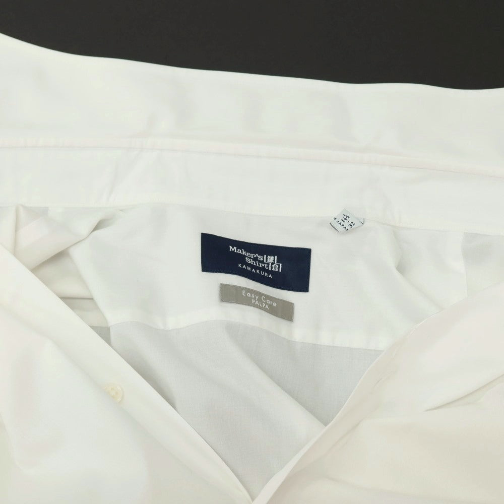 【中古】メイカーズシャツ カマクラ Makers Shirt 鎌倉 コットンポリエステル セミワイドカラー ドレスシャツ ホワイト【サイズ37-81】【 状態ランクB 】【 メンズ 】