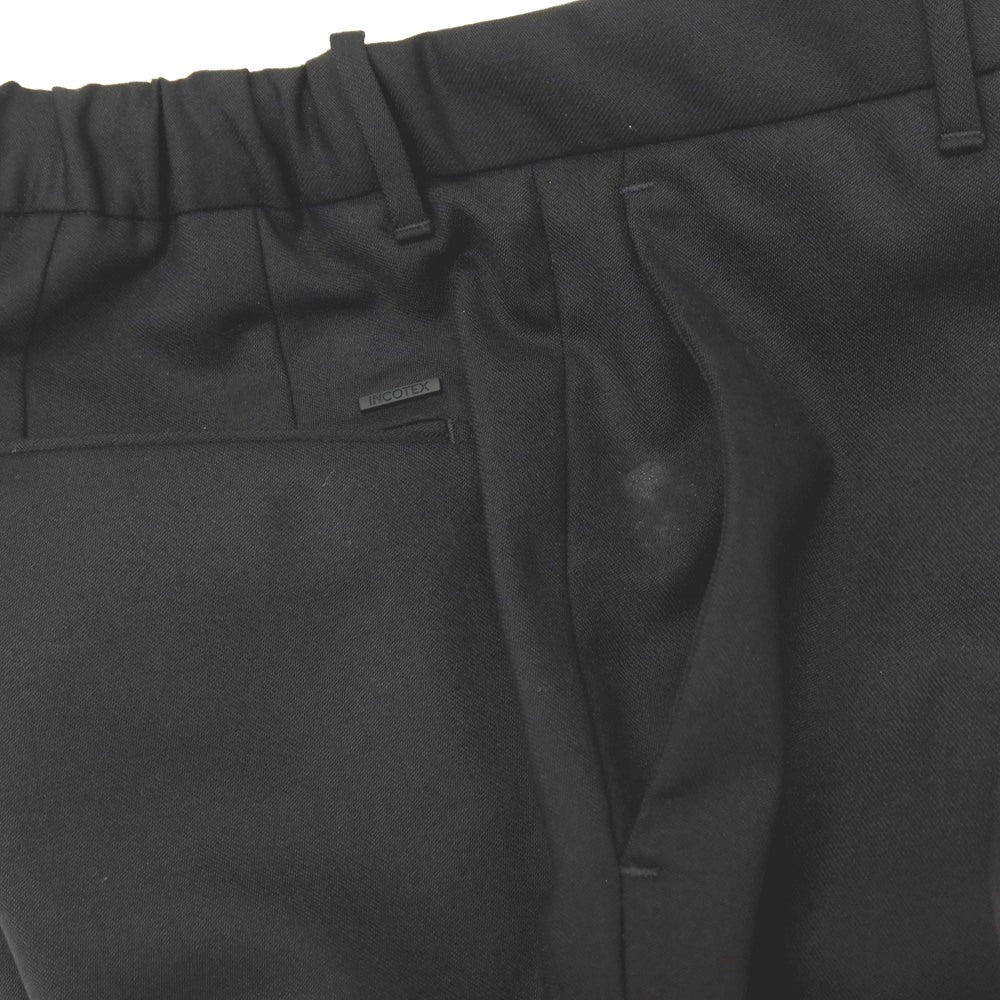 【中古】インコテックス INCOTEX ストレッチ ウールポリエステル イージースラックスパンツ ブラック【サイズ44】【 状態ランクB 】【 メンズ 】