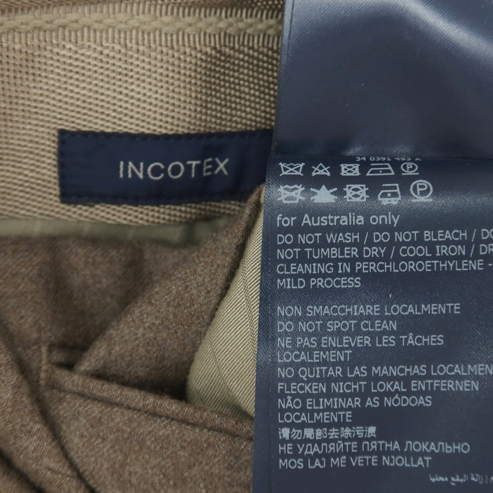 【中古】インコテックス INCOTEX SUPER100’s ウール ドレススラックスパンツ アッシュブラウン系【サイズ42】【 状態ランクC 】【 メンズ 】