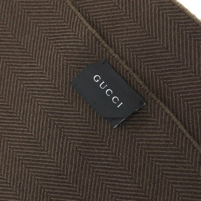 【中古】グッチ GUCCI ウール ヘリンボーン ストール アッシュブラウン【 状態ランクB 】【 メンズ 】